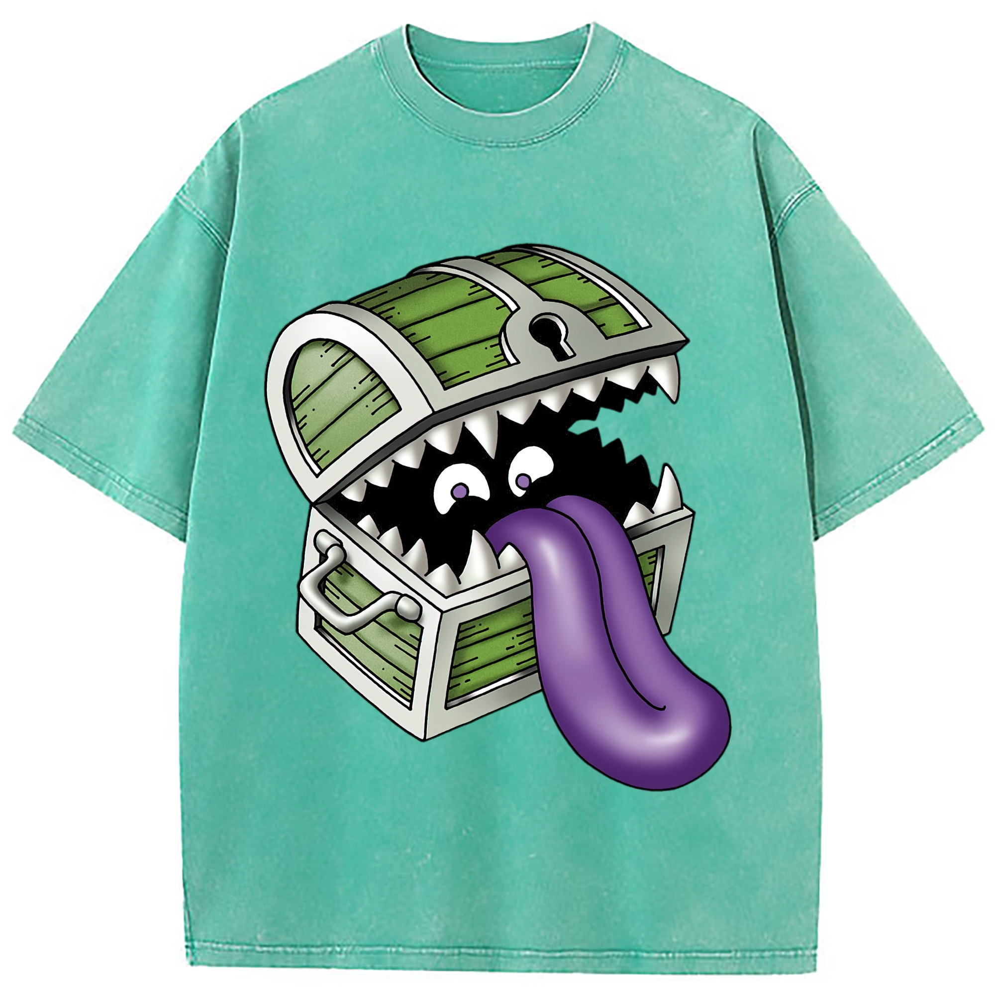（画像用） ドラゴンクエスト Doragon Kuesuto Dragon Quest 綿100% ヴィンテージ風 半袖Tシャツ（フロントプリント）